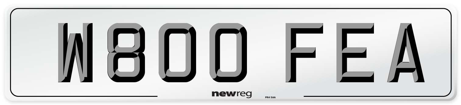 W800 FEA Number Plate from New Reg